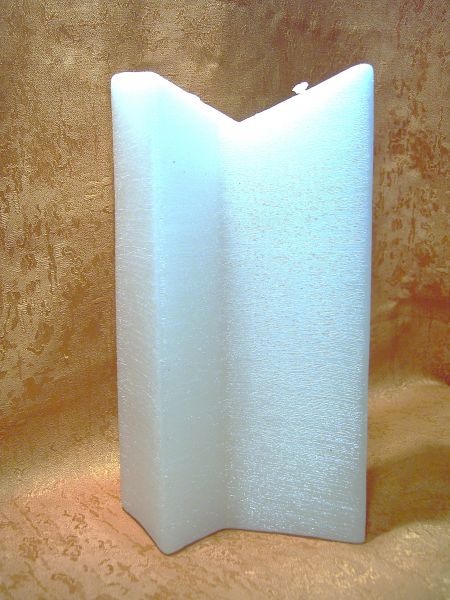 Kerzenrohling  Perlmutt   Doppeldreikant  weiß     3020